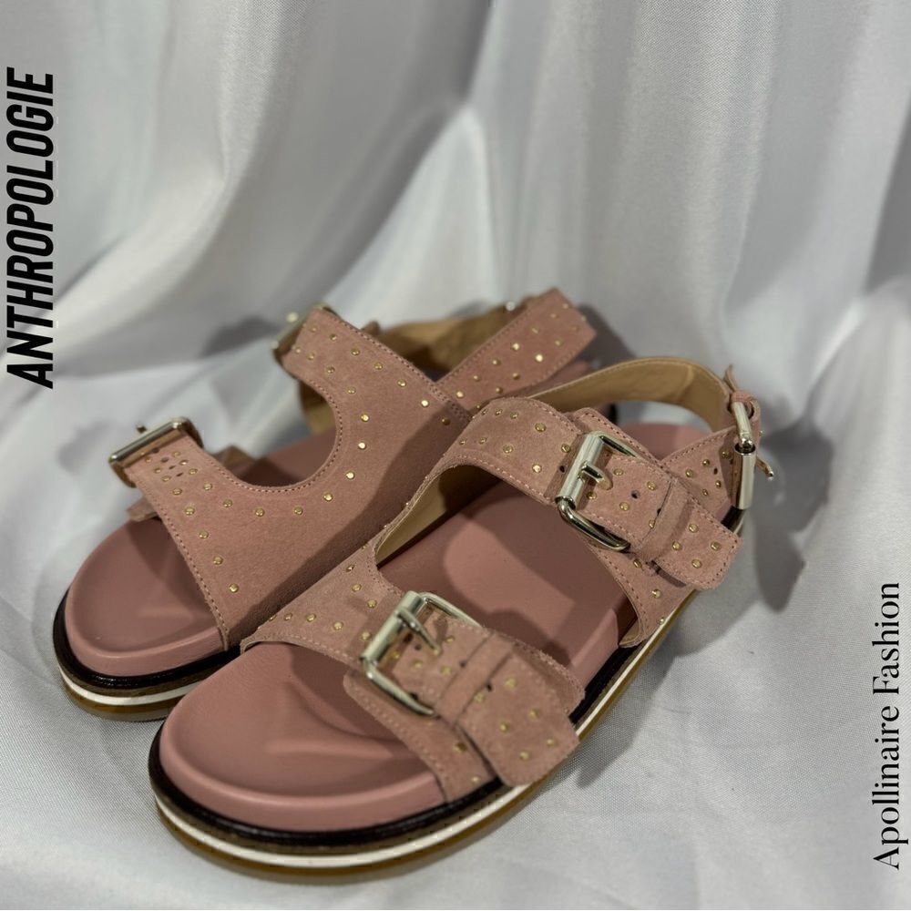 ANTHROPOLOGIE PILCRO STUDDED SLINGBACK SANDALS IN PINK NEW SIZE 40